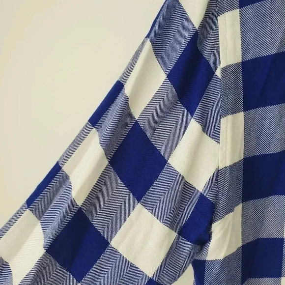 Rails Hunter Size S Button Front Collared Blouse Blue White Buffalo Che… - Picture 6 of 9